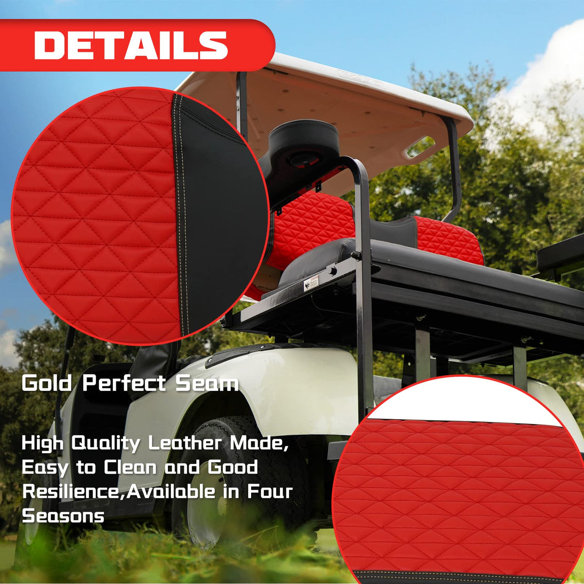 XUANYUDG0769 vinyl leather with contrast stitching detail on seat cover