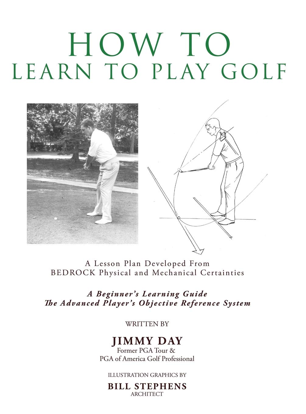 Xulon Press How To Learn To Play Golf cover showcasing a beginner-friendly lesson plan for confident practice.