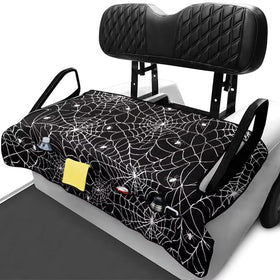 Xumfabuy Spider Web golf cart seat cover on two seats, stylish protection.