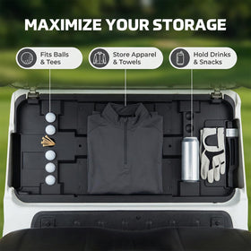 Durable high-density polyethylene XUTVOTOR tray withstands daily golf cart use.