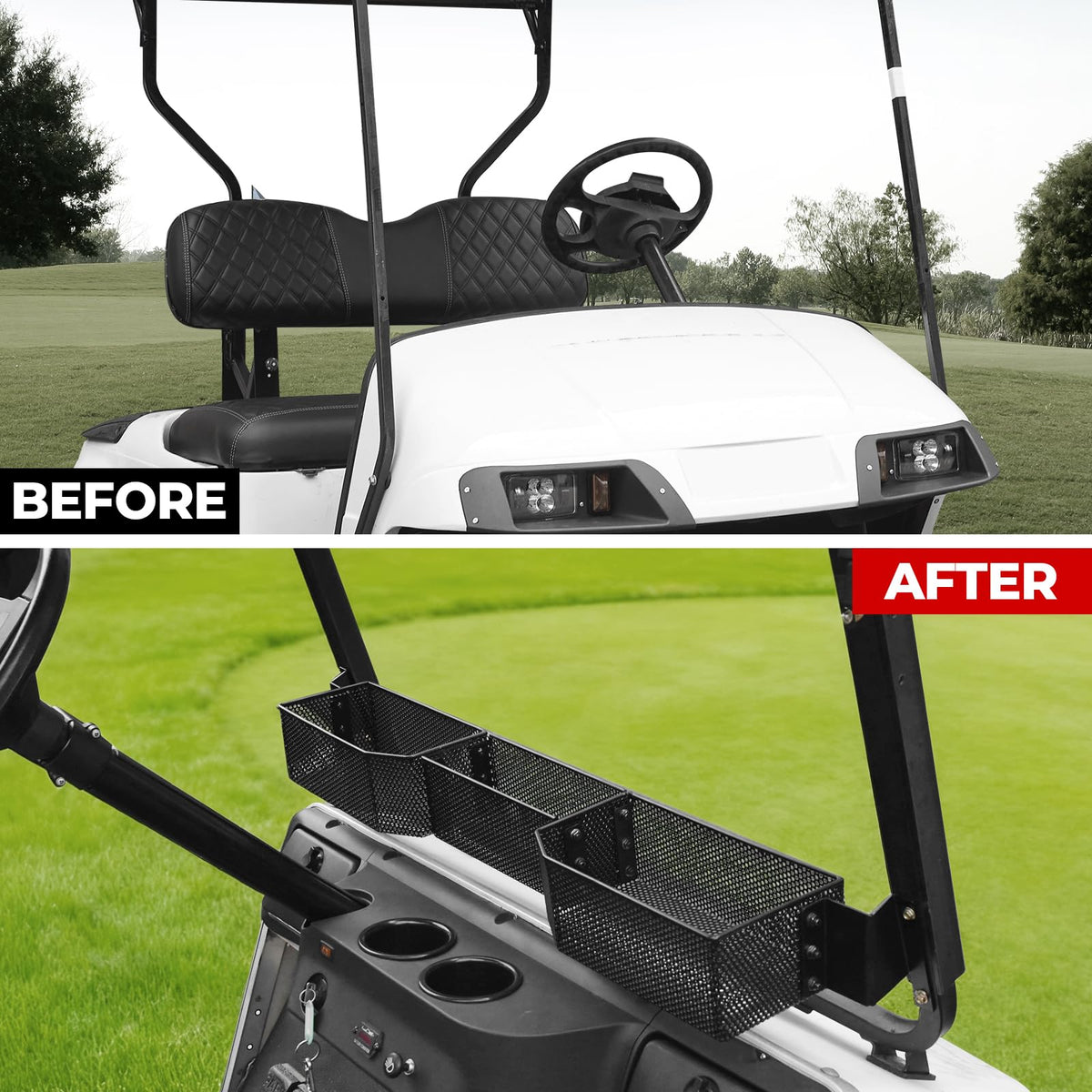 XUTVOTOR front mesh compartments design prevents items from mixing on the cart.