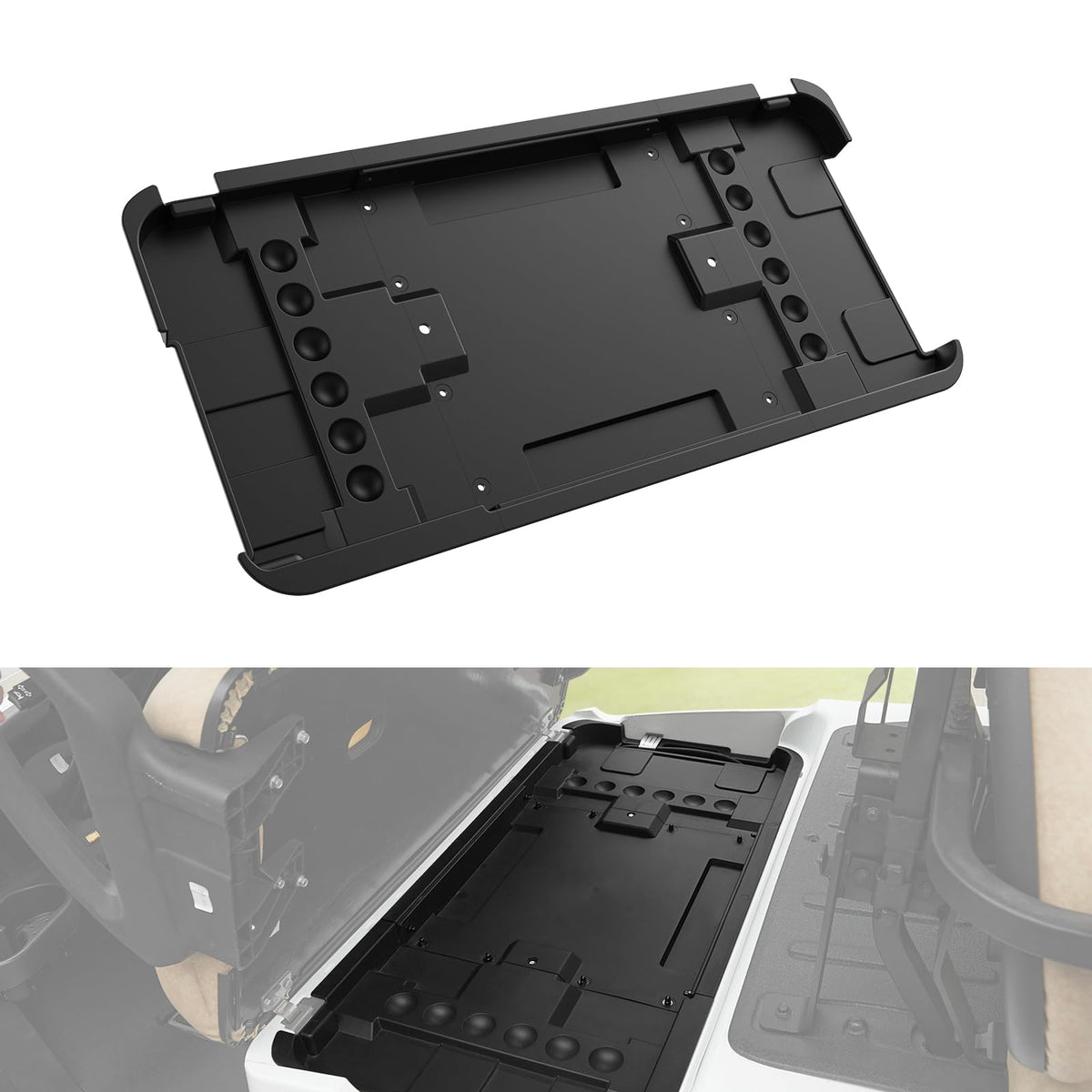 XUTVOTOR underseat storage tray on Club Car Tempo keeps essentials neatly organized.