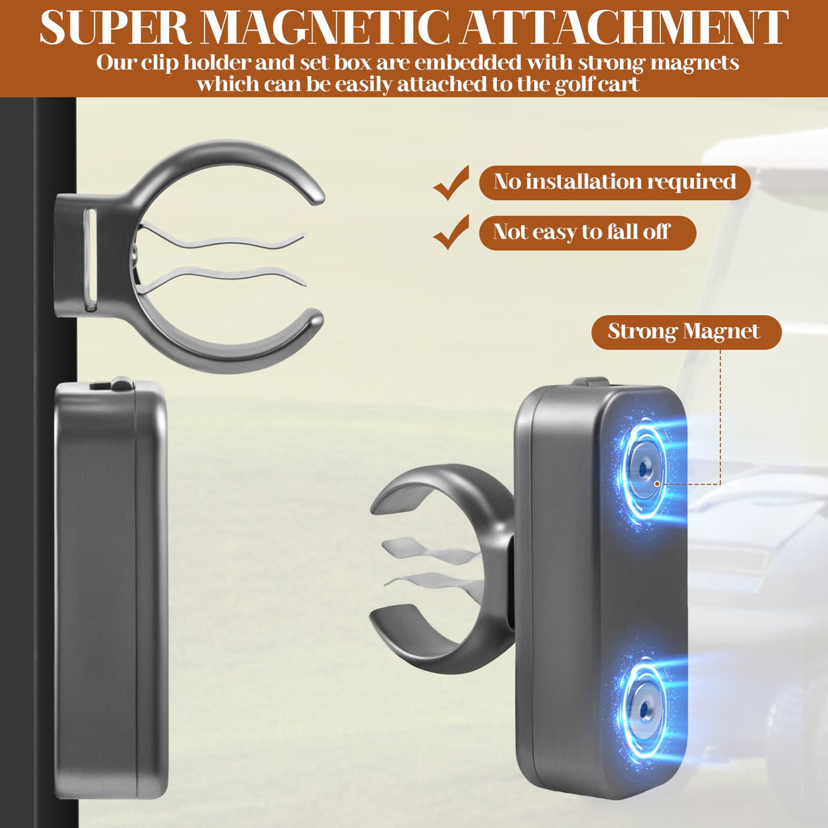 XUYUZDQ golf cart cigar clip with magnet holds tightly