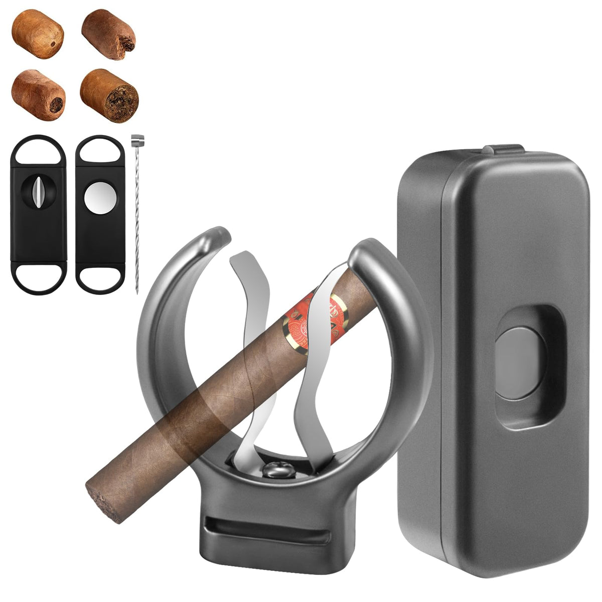 XUYUZDQ magnetic golf cigar holder clip securing a cigar on a cart