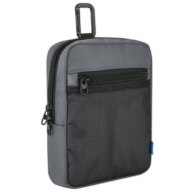 Xxerciz golf ball pouch with clip attached to a bag for quick access.