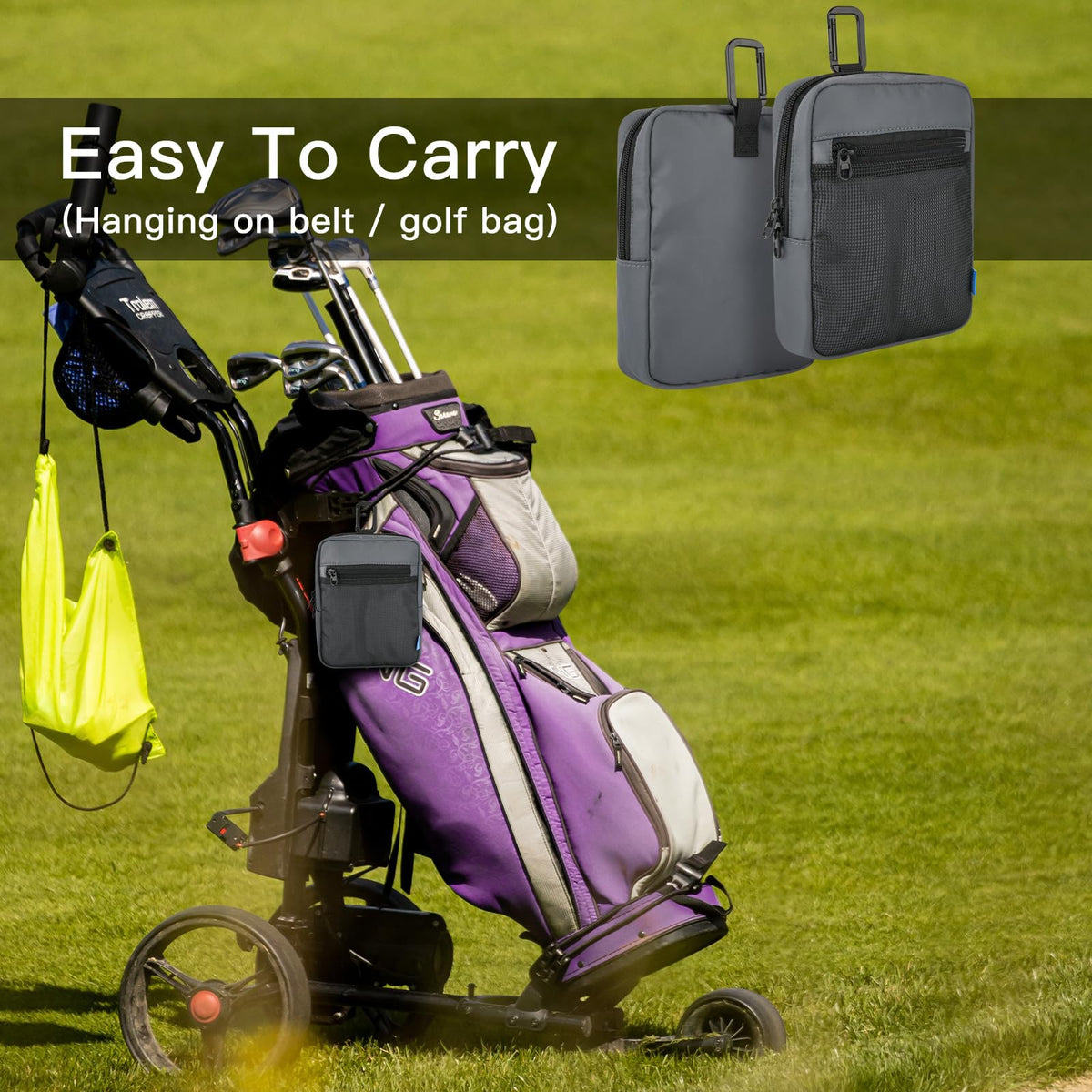 Close-up of zippered pocket detail keeps items secure.