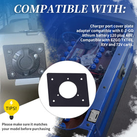 XYgdhqpt port cover plate installed on EZ-GO TXT48 for secure protection