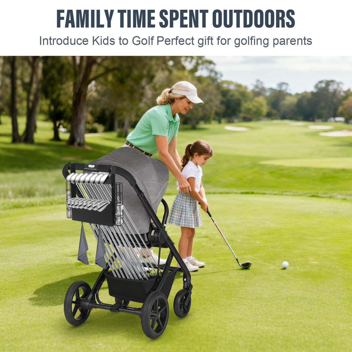 Xykzra durable steel build resists rust for year-round family golf.