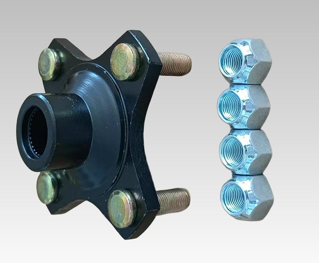 XYUJIE studs and lug nuts included with hub assembly for secure mounting.