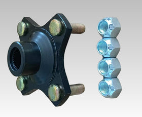 XYUJIE studs and lug nuts included with hub assembly for secure mounting.