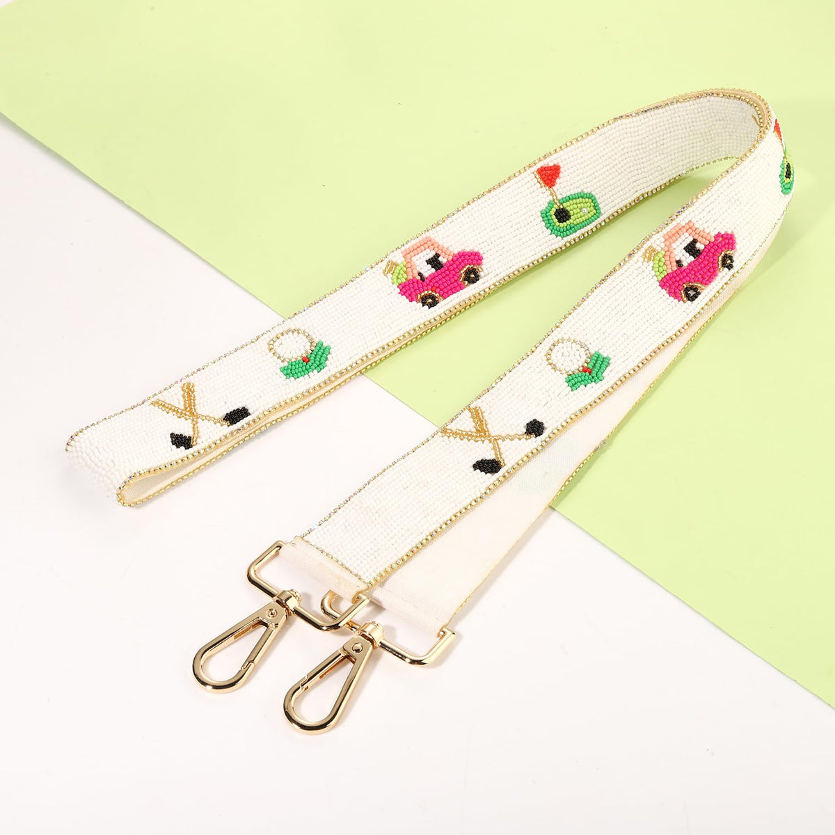 YAHPERN beaded strap hand-sewn beads on polymer-cotton base for durability.