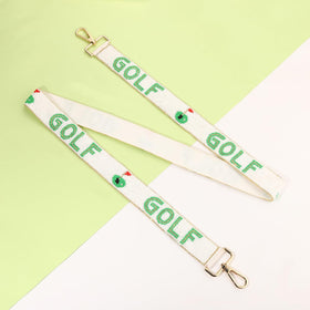 YAHPERN golf purse strap showing gold clasps for quick attachment