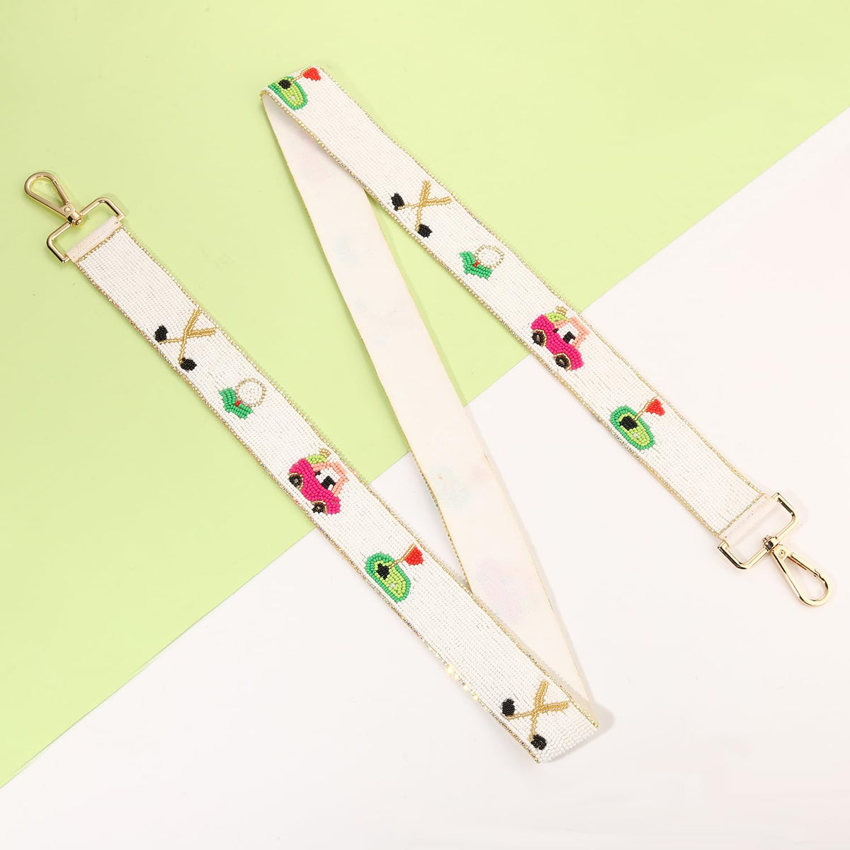 YAHPERN golf purse strap features GOLF lettering for a bold statement.