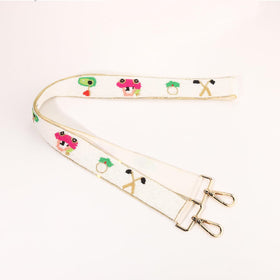YAHPERN golf strap with universal gold-tone clasps for easy attachment.