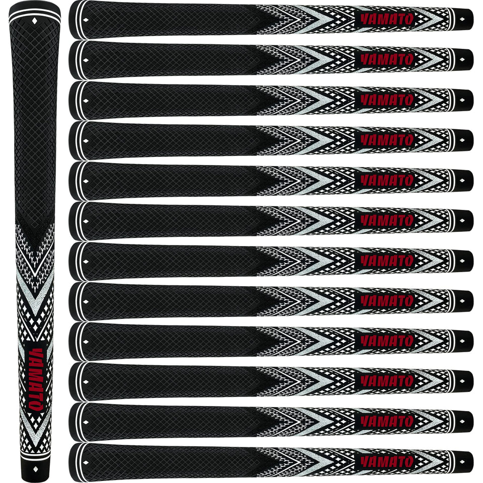 Yamato golf grips 13-pack in midsize and standard sizes for consistent performance