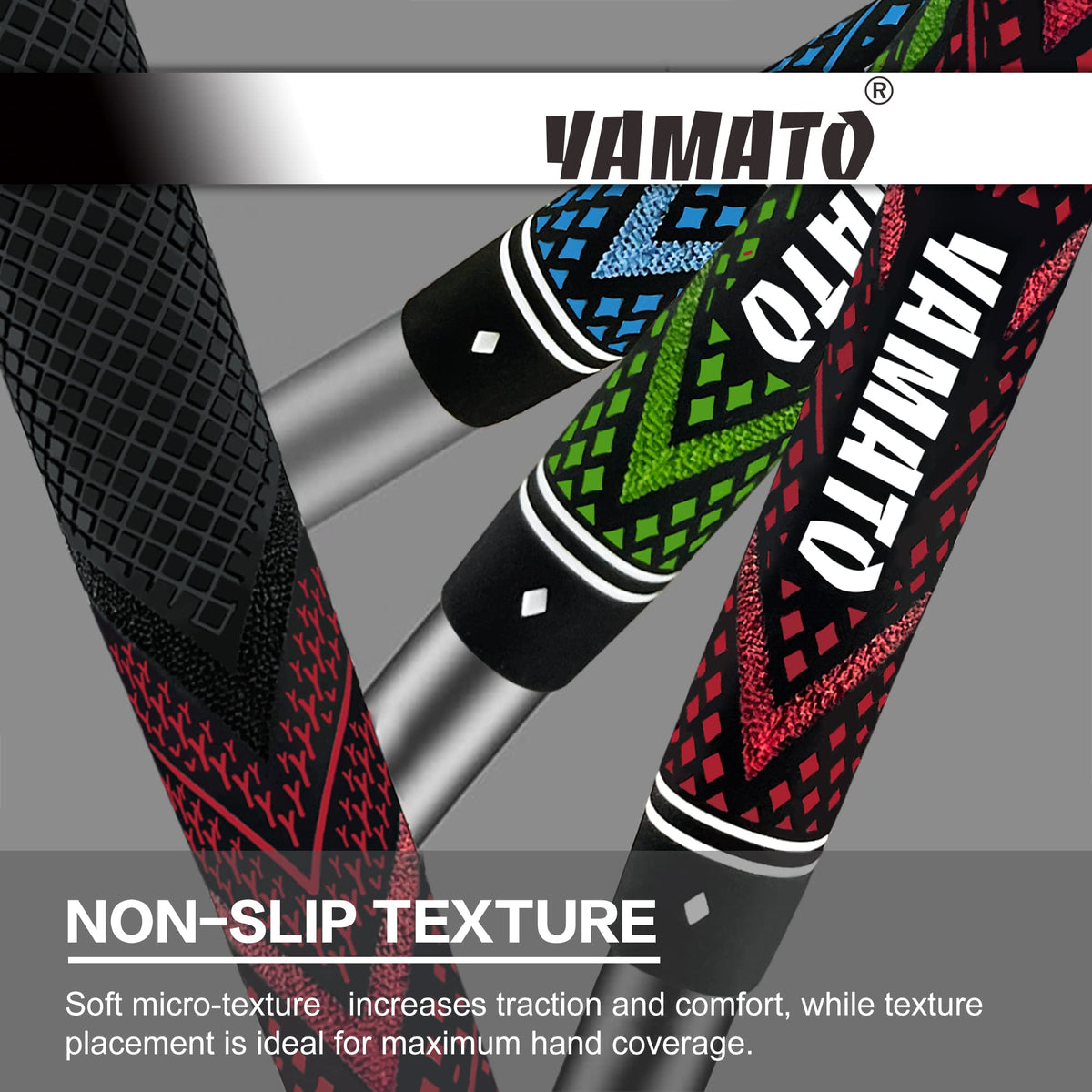 Yamato golf grips, 13-pack standard size, steady feel through long rounds.