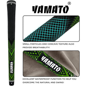 Yamato golf grips with all-weather traction for consistent swings in sun or rain.