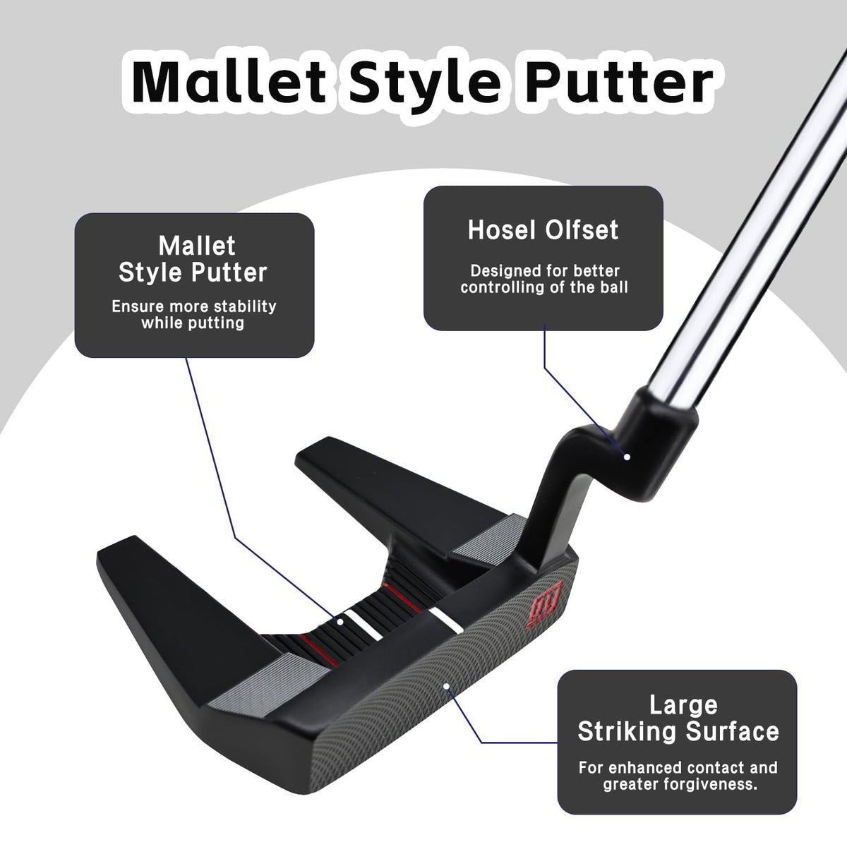 Yamato Golf Putter alignment markings to boost putting accuracy.