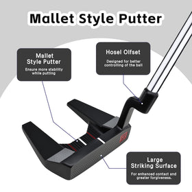 Yamato Golf Putter alignment markings to boost putting accuracy.