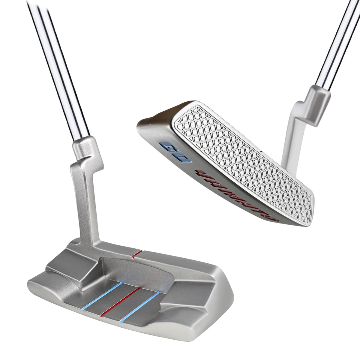 Yamato golf putter blade and mallet design enhances versatility on greens.