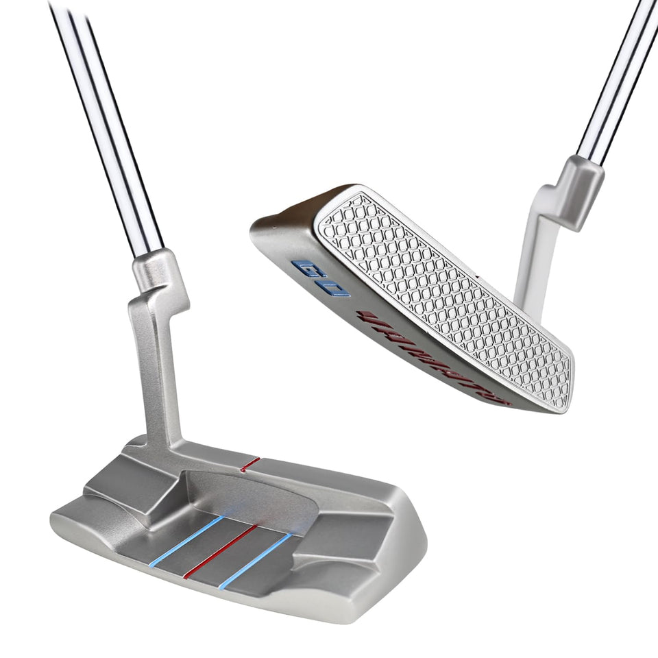 Yamato golf putter blade and mallet design enhances versatility on greens.