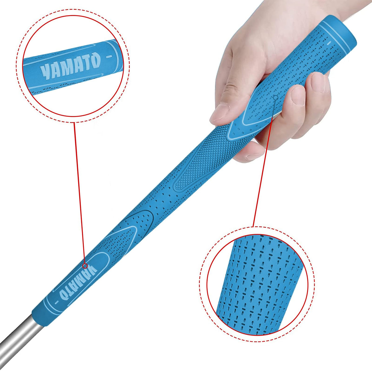 Yamato Junior Golf Grips close-up shows non-slip pattern for better grip