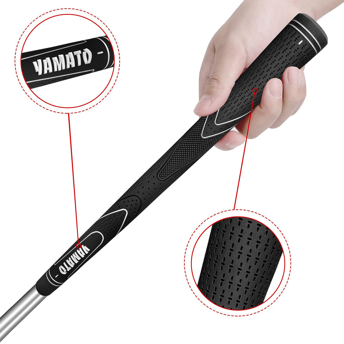 Yamato low-torque grips provide enhanced control for accurate shots during practice