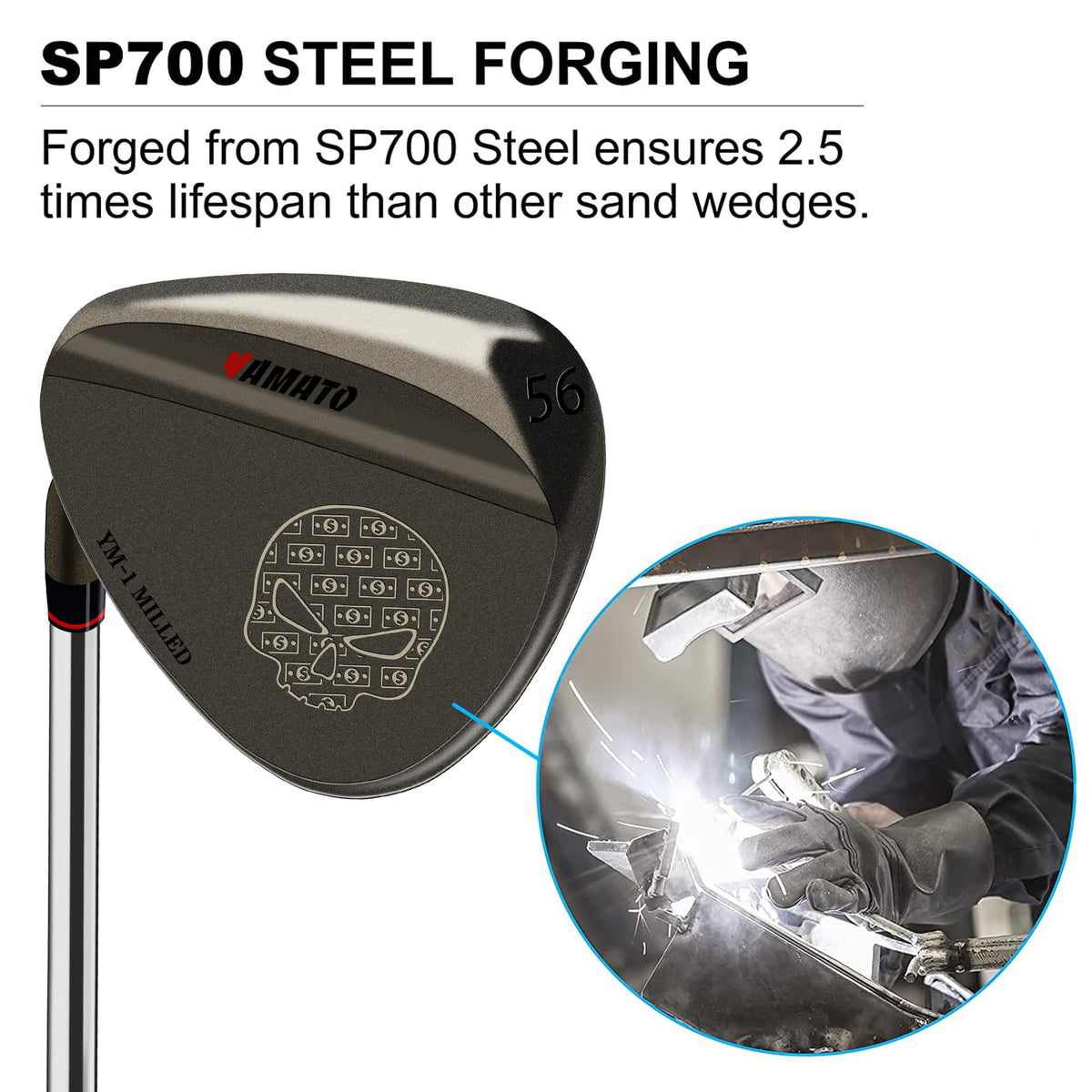 Yamato 60° left-handed lob wedge delivering high, soft landings.