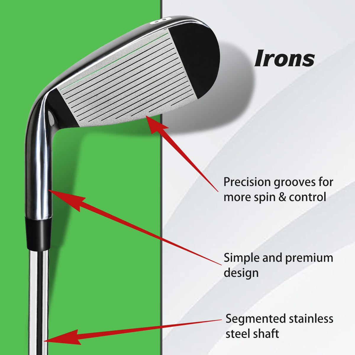 Right-handed configuration for Yamato irons supports confident on-course play.