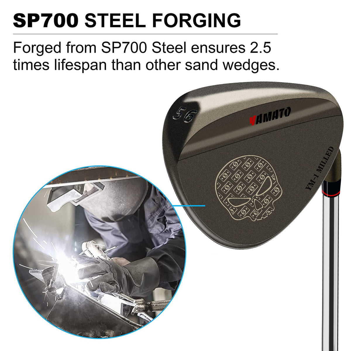 Yamato wedge in chrome finish enhances optics and reduces glare at address