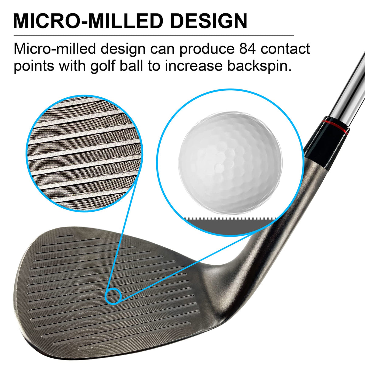Yamato wedge face blast increases friction for greater spin and control.