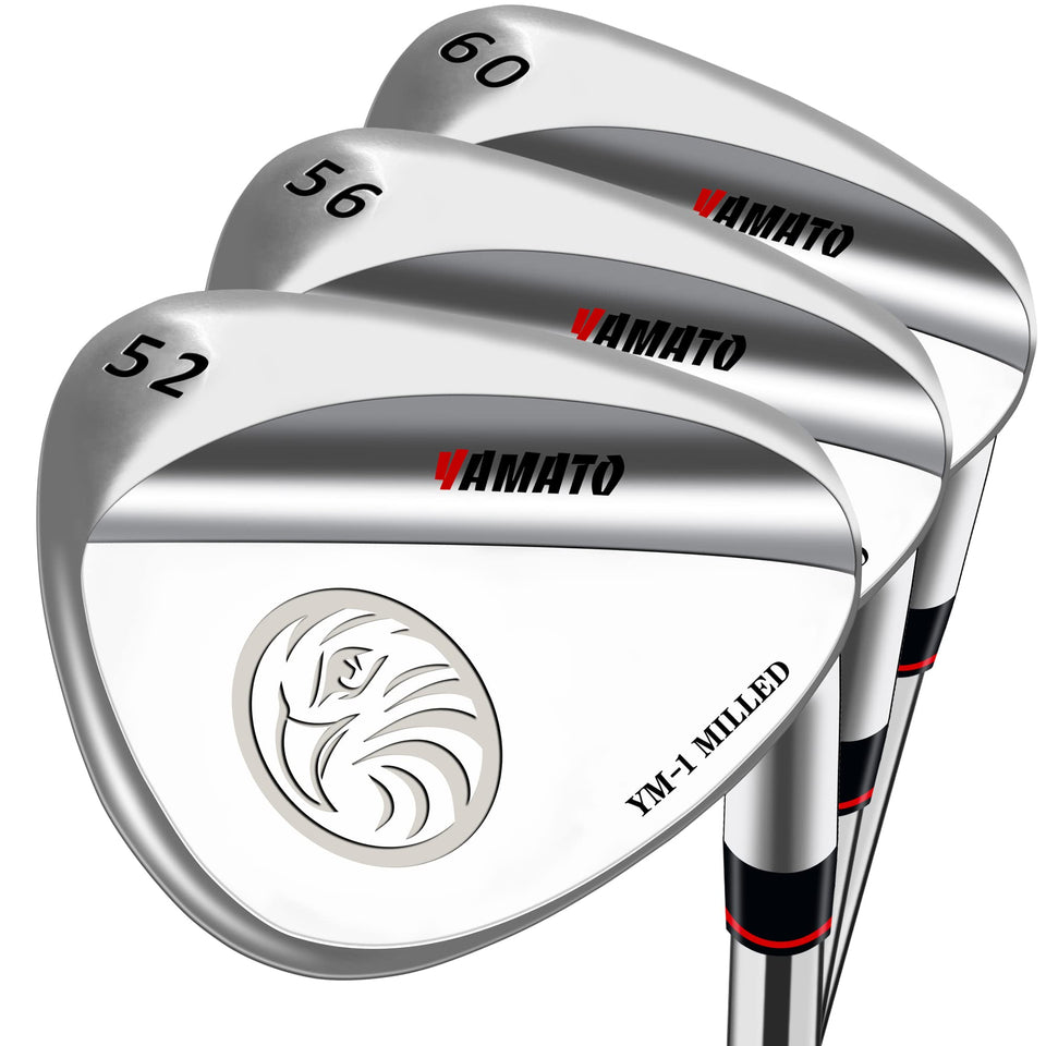 Yamato wedge with wave-lines face for enhanced backspin and control around greens