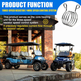 Yamusedy 7-gauge wire resistor core enabling reliable third-speed operation on vintage carts.