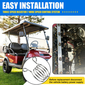 Yamusedy golf-cart speed-control resistor supports steady third-speed behavior.
