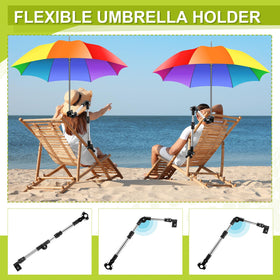 Yaocom holder on beach chair for portable sun protection.