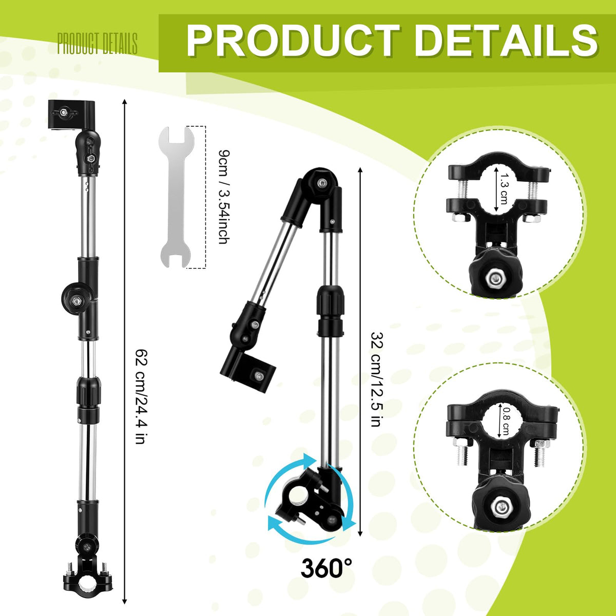 Yaocom metal wrench included for secure, easy clamp installation.
