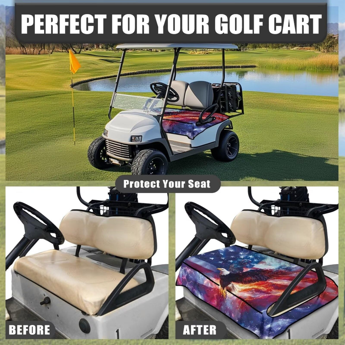 Yaosyuorus lightweight golf cart blanket towel stays cool and comfy on hot days.