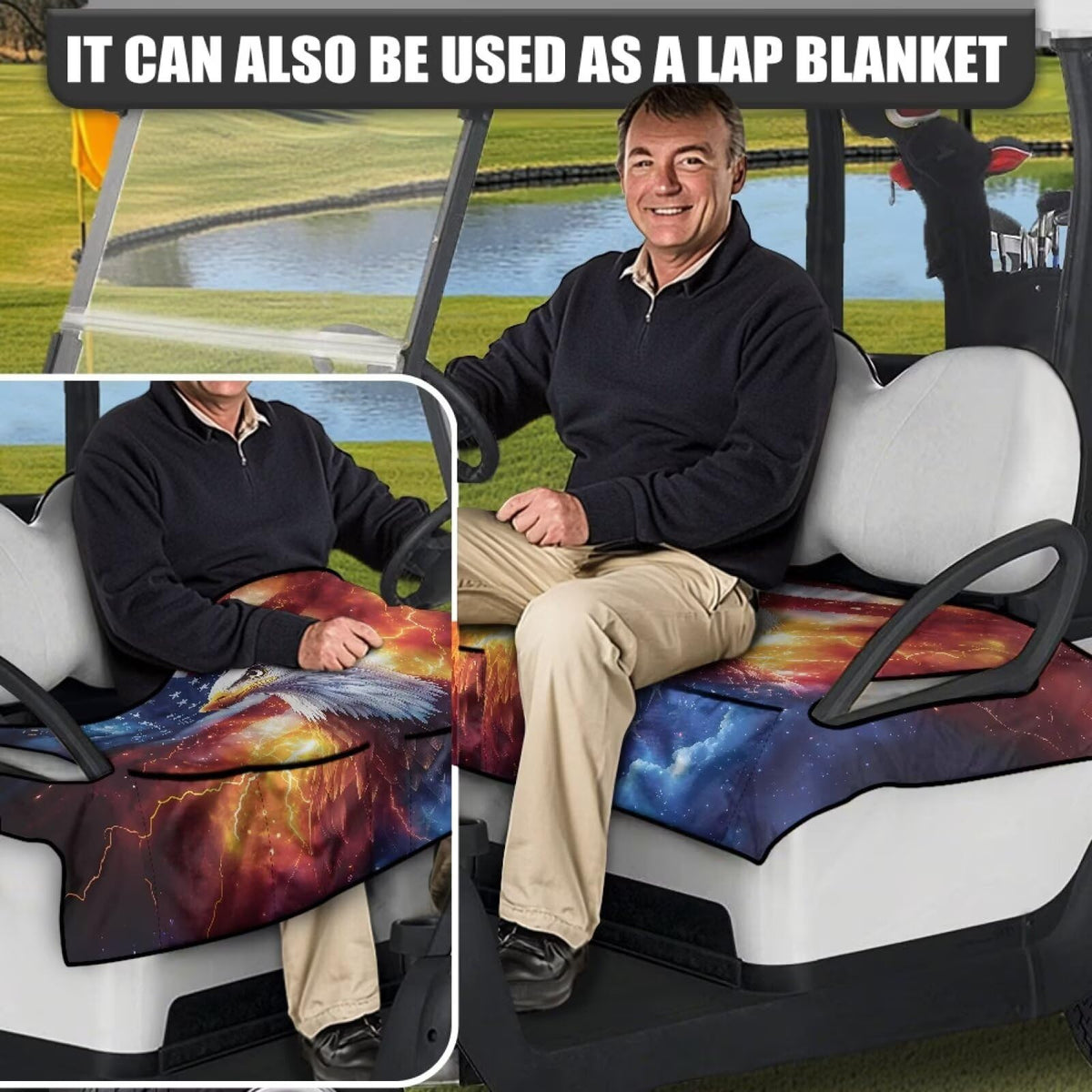 Yaosyuorus universal size seat cover fitting most two-person carts