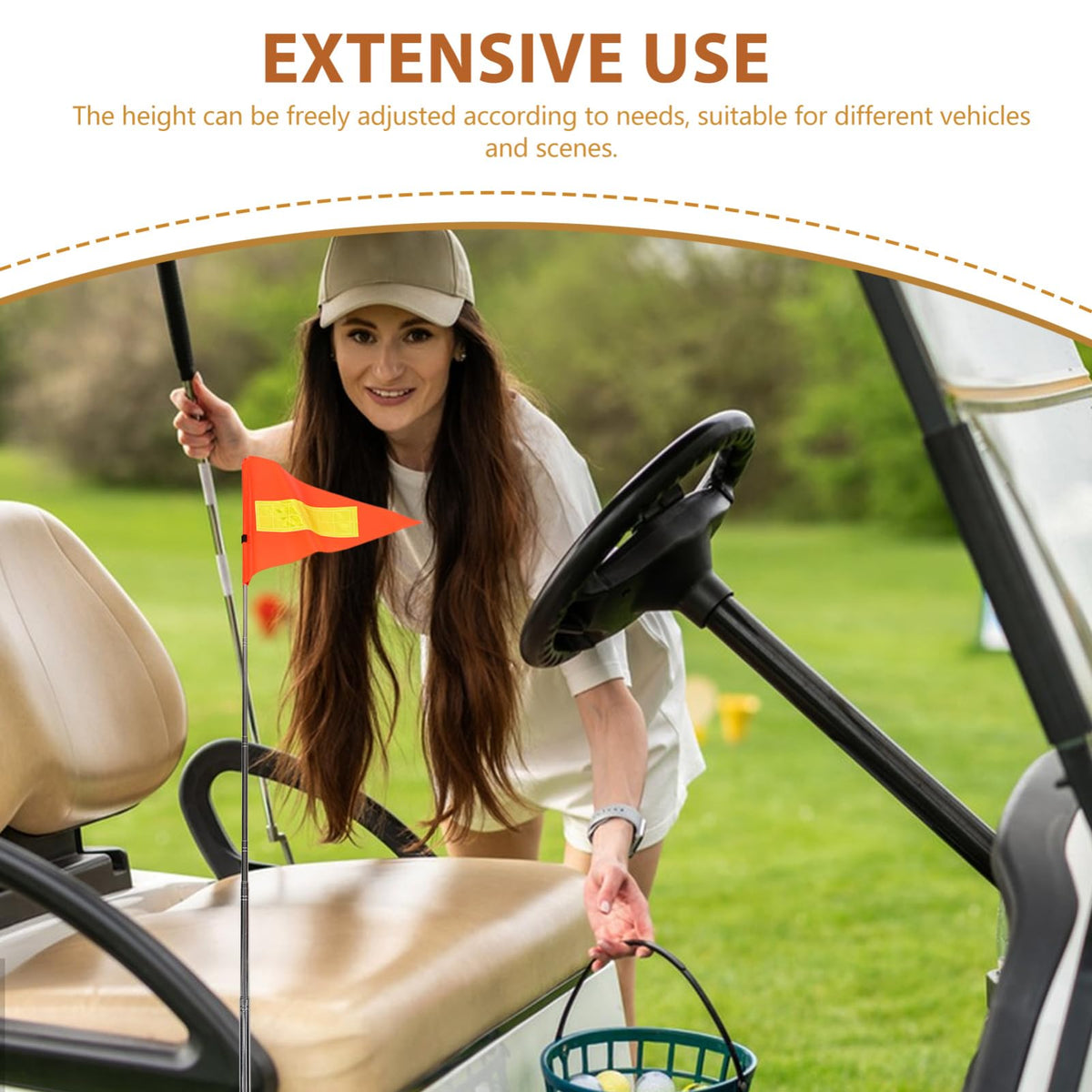 YARNOW orange safety flag enhances visibility during outdoor activities