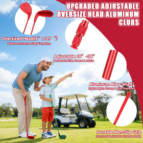 Yazzropt Adjustable bucket golf clubs support players of different heights.