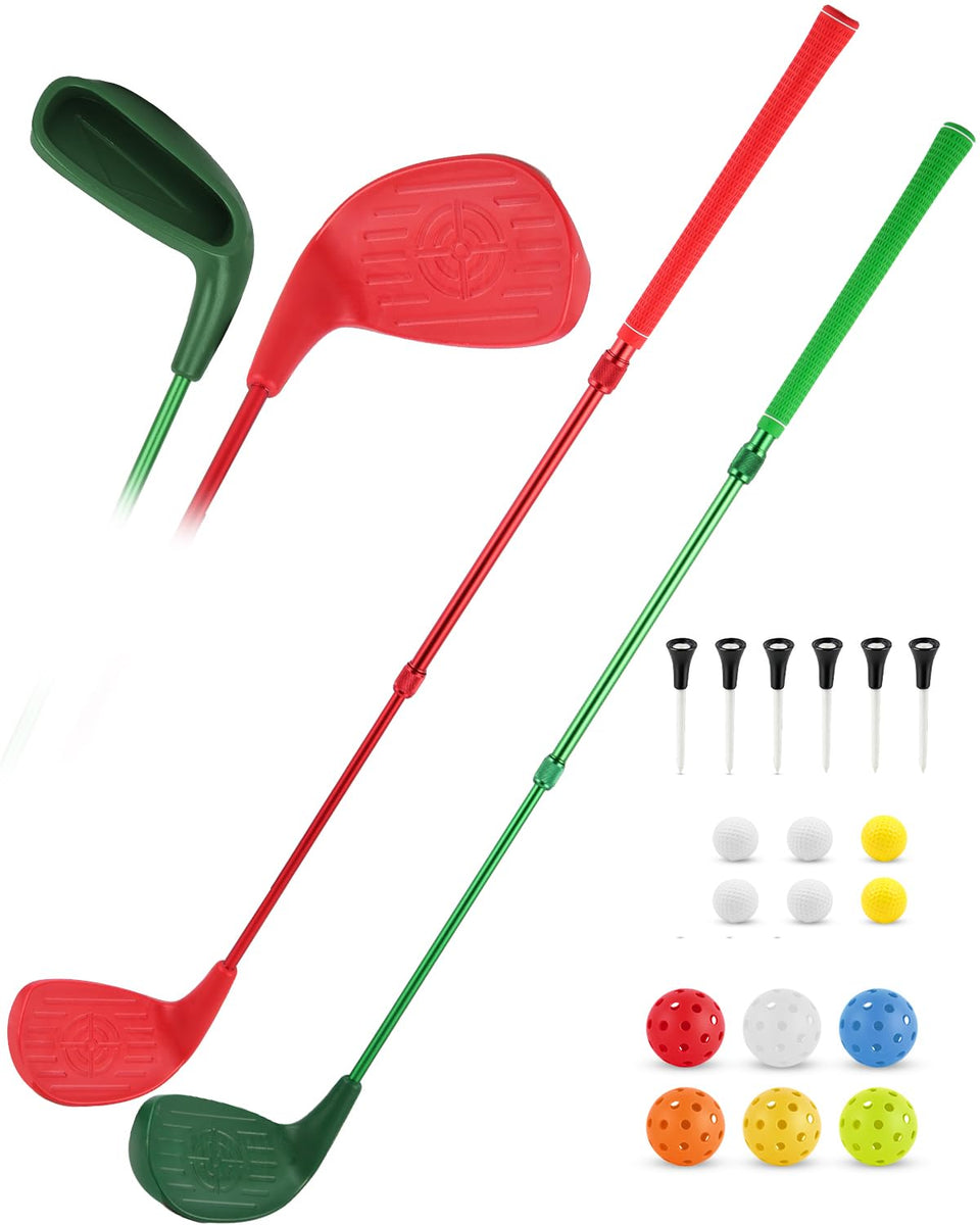Yazzropt backyard golf clubs with adjustable telescopic shaft for custom height.