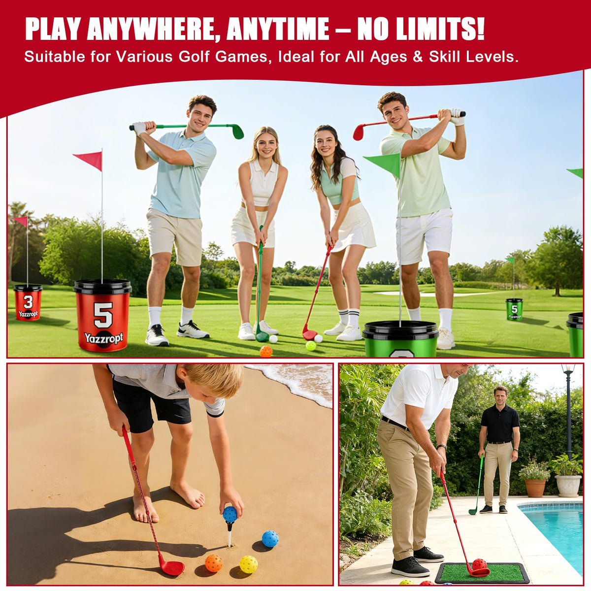 Yazzropt backyard golf set ideal for family games and PE activities.