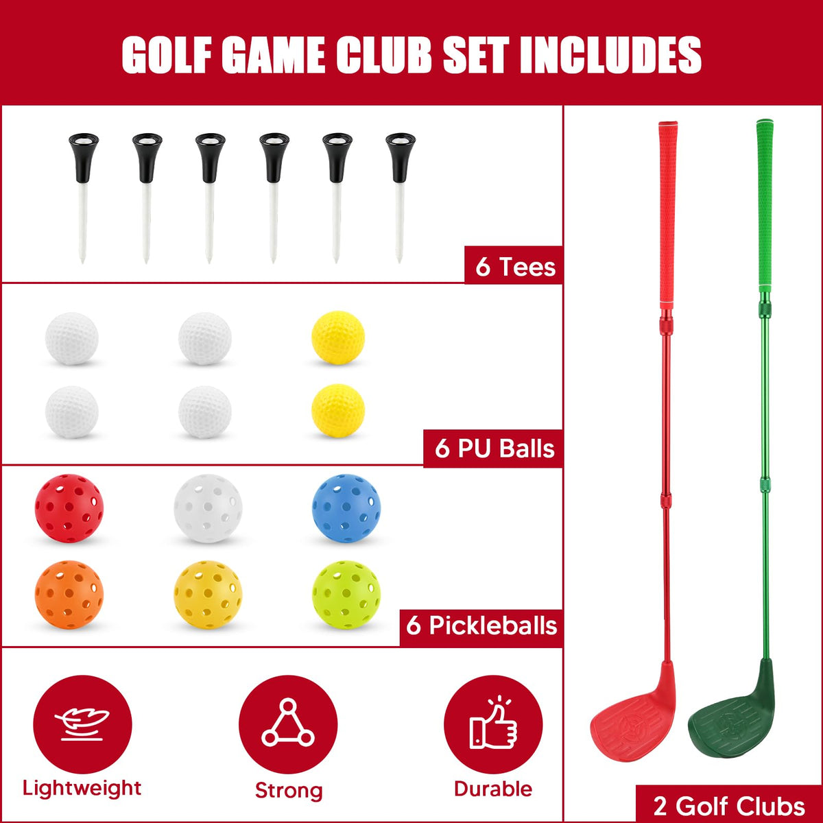 Yazzropt oversized forgiving head reduces mis-hits for easier play.
