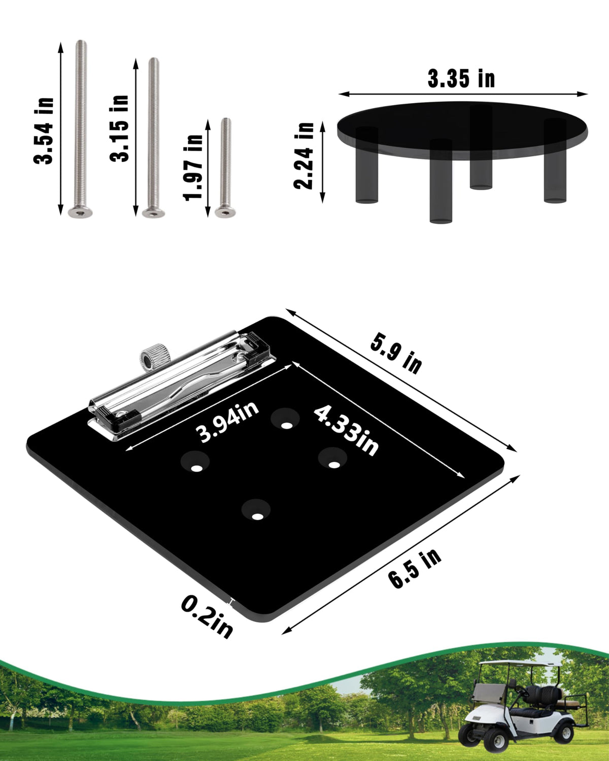 YEBOOCA Golf Cart Scorecard Holder clip securely grips scorecards