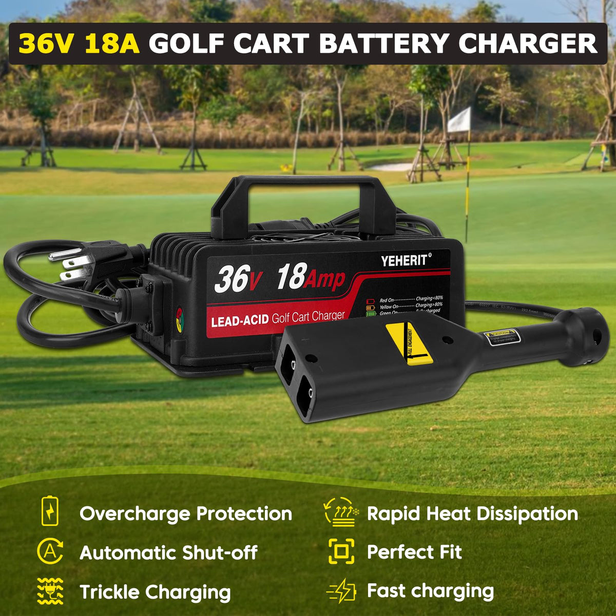 YEHERIT rugged waterproof enclosure for all-weather golf cart charging