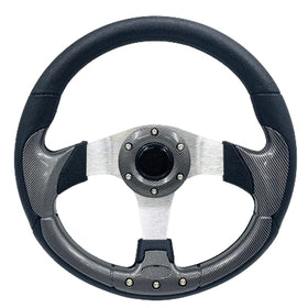 YEHICY 12.5 inch steering wheel on EZGO TXT RXV for improved control and style.