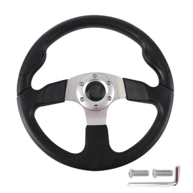 YEHICY 13.7-inch front-view silver spokes steering wheel improves grip and control