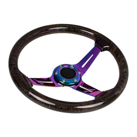 YEHICY black crystal acrylic steering wheel front view with 14-inch diameter for racing grip