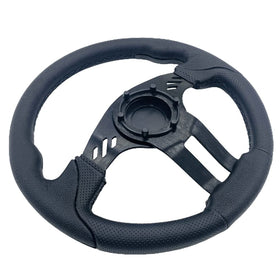 YEHICY leather-wrapped wheel—breathable, non-slip grip for warm days.