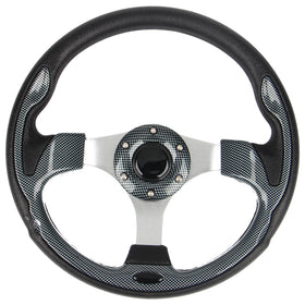 YEHICY carbon fiber steering wheel 12-5 inch close up highlights lightweight durability